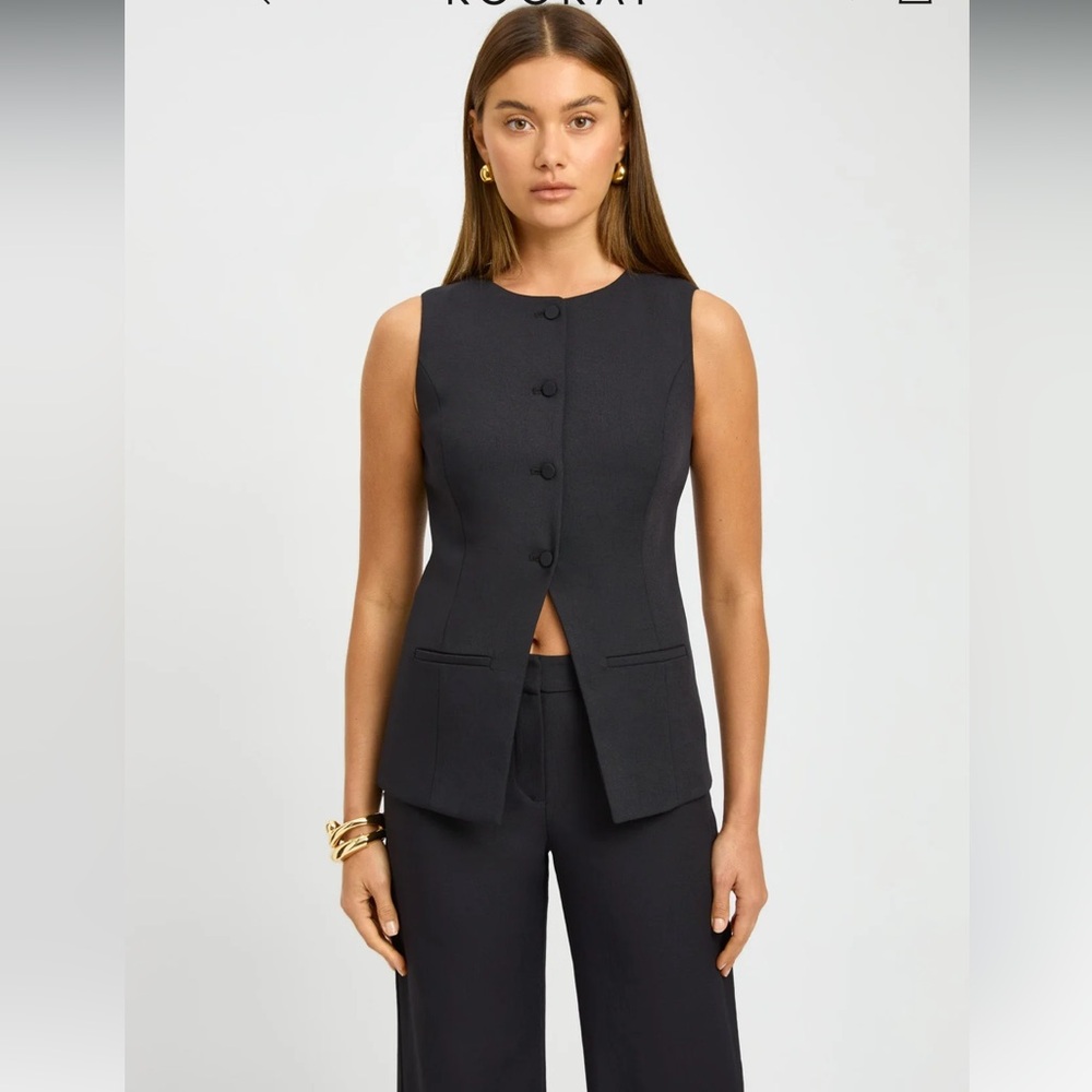 Kookaï Ariel Crew Vest in Black NWOT